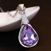 Mode Damen Halskette koreanischen Stil Amethyst Zirkon Wunsch Stein Anhänger Damen Anhänger Schmuck