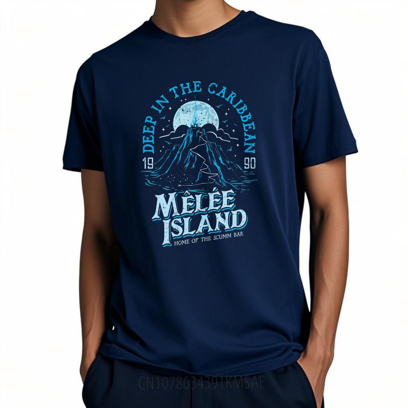

Man Brand tshirt Streetwear Summer Boys T Shirt Deep In The Caribbean Melee Island Short Sleeve Relaxed Fit ONeck Tee Shirt as the picture1196 темно-синього кольору