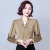 Women's Shirt Top Bow Loose Base Shirt Chiffon Shirt