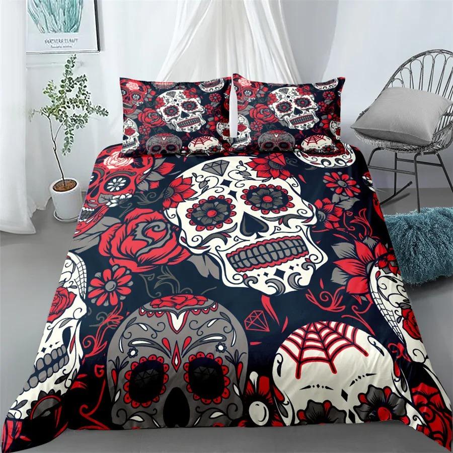 Hand Art Skull Duvet Cover Set Single Twin Double Queen King Super King Size Bed Linen Set