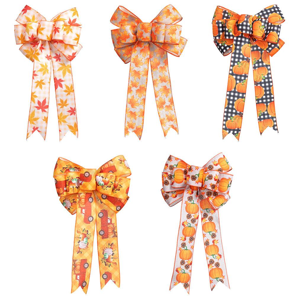 Unique Maple Thanksgiving Leaf Bow Designs For Pumpkin And Holiday Decor Party