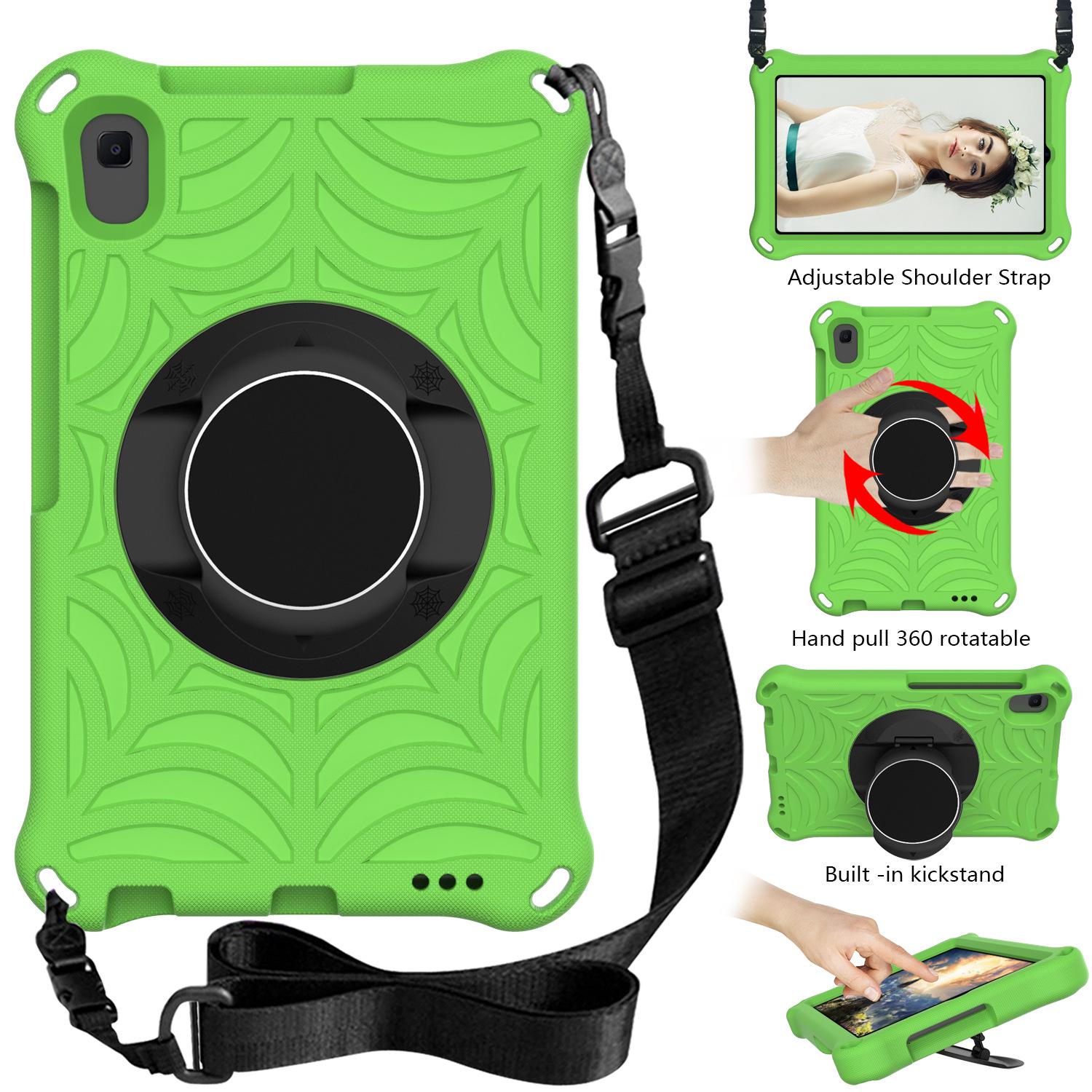 

T515/T510 Children s Anti-Fall EVA Tablet Cover with Crossbody Rotating Stand for Tab A 10.1 Inch Samsung Galaxy Tab A 10.1 2019 фарби люмінесцентні зелений колір