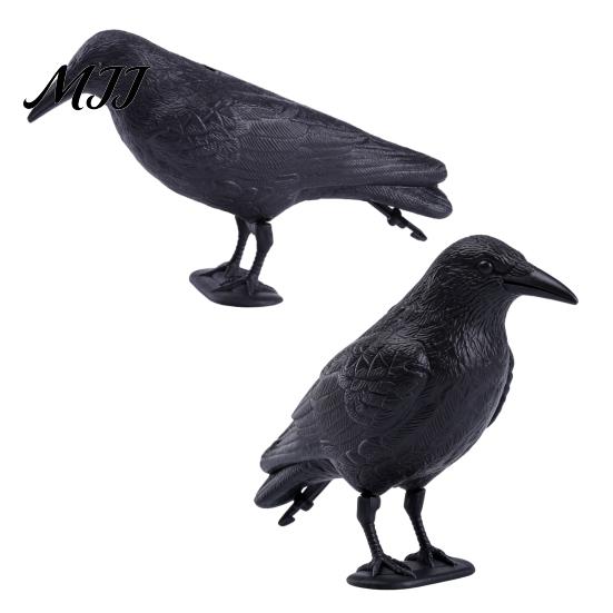 Window Decoration Crow Realistic Design Ornament, with Feather Texture Statue Texture, Stable Base Waterproof Sun-Resistant Gothic