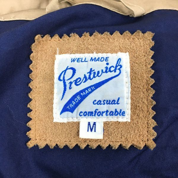 Prestwick Real Fur Down Vest with Suede Yoke Size M Brown