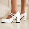 Strap Black White Red Heels Mary Janes Shoes Women's High Heels Pumps Platform Elegant 2025 Party Wedding Shoes Ladies Big Size