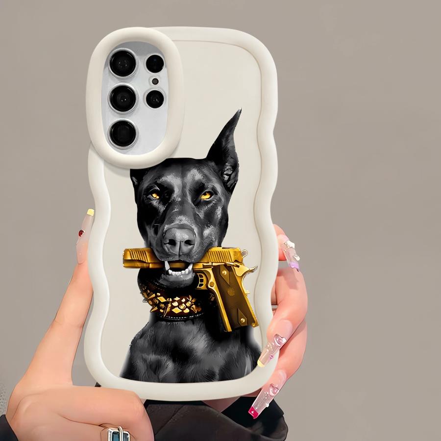 Case for Samsung Galaxy S25 A26 S20 FE S21 S23 Plus S24 A25 S22 Ultra Soft Phone Cover A36 A34 A54 A55 A24 A35 Trendy Doberman