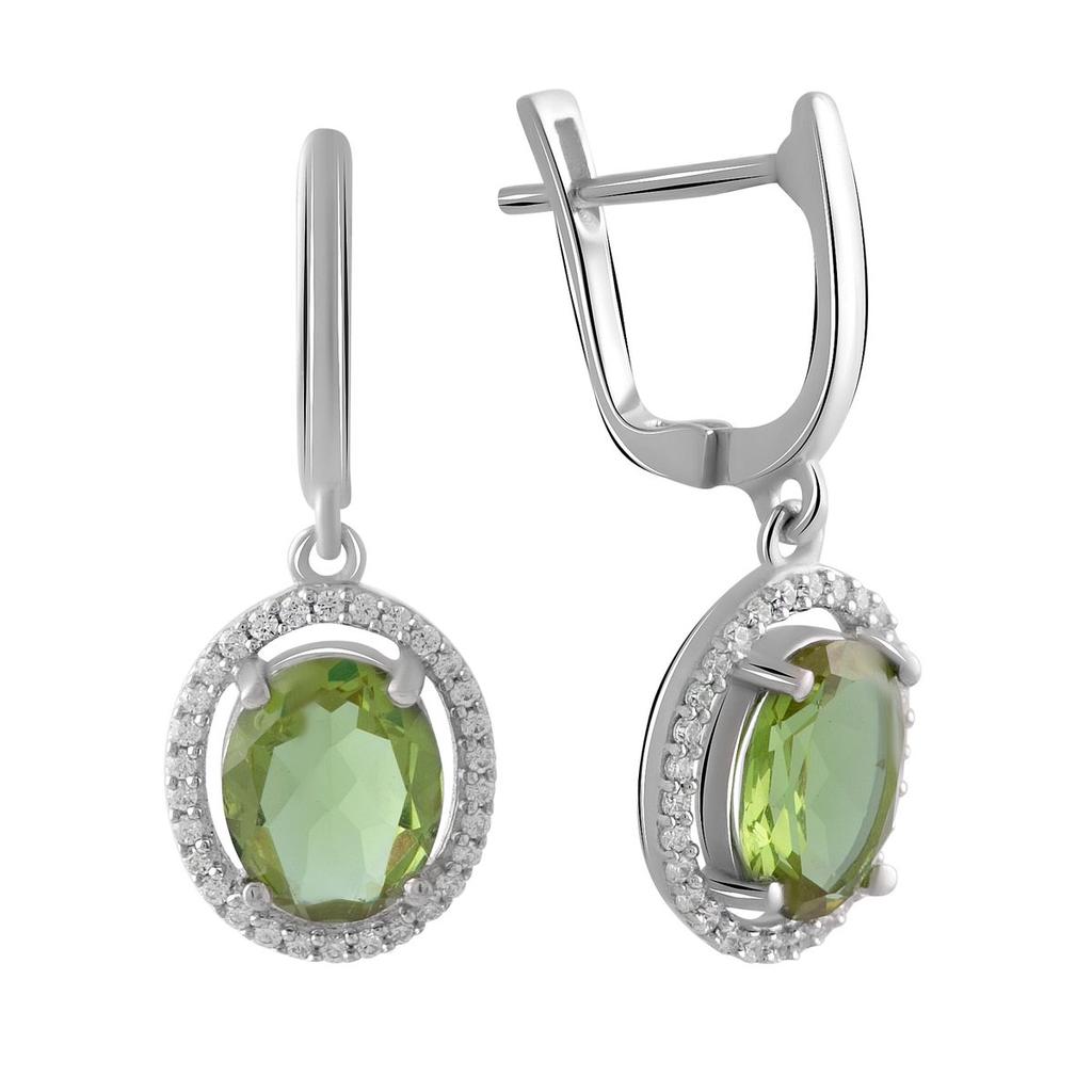 Серебряные серьги с Султанит султанитом 6.145ct (2050896)