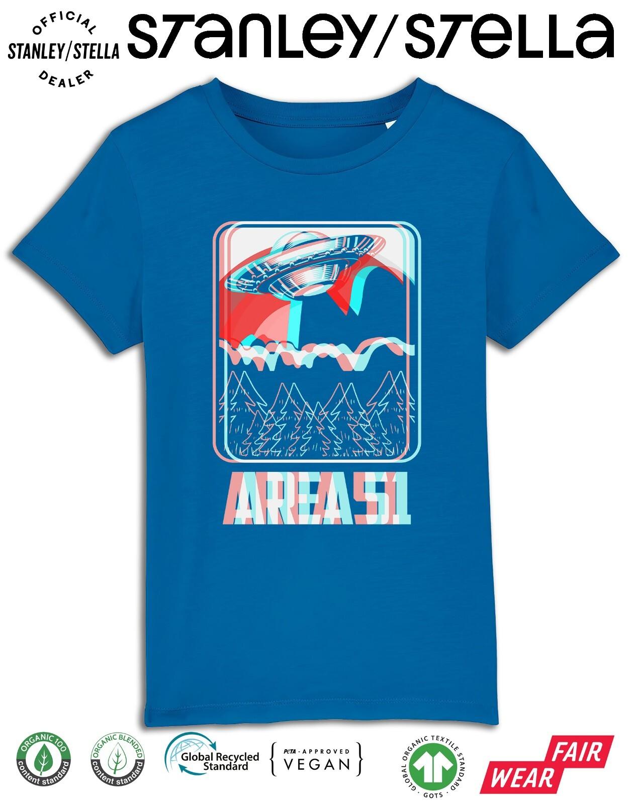 Area 51 T-Shirt Mens Womens Tees Top UFO Conspiracy Space Cotton Aliens Boys Girls Gift S
