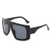 One Piece Shield Square Sunglasses for Women Vintage Oversized Black Pink Sun Glasses Eyewear Female Cool Black Blue Shades