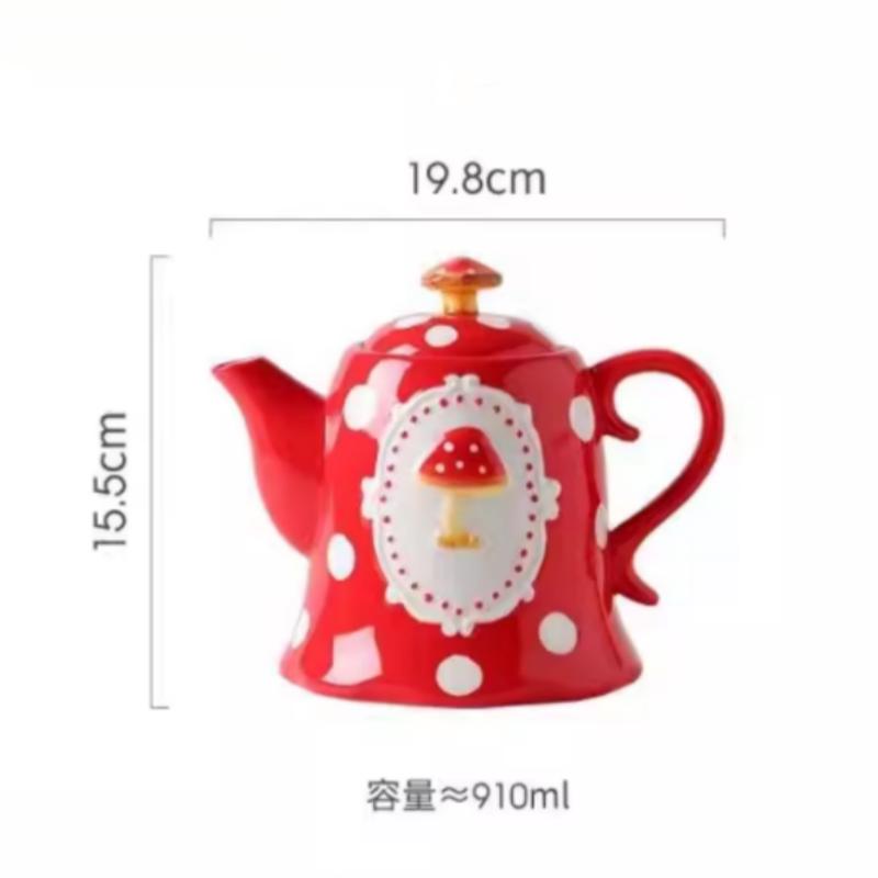Ceramic Mug Cartoon Mushroom Bowl Three-dimensional Relief Mushroom Plate Salad Bowl Teapot Coffee Cup Mugs Coffee Cups