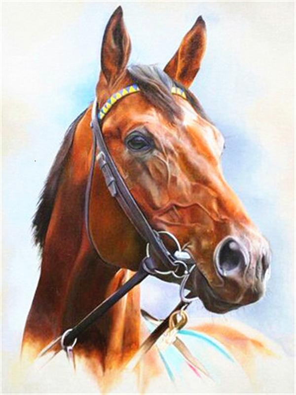 DIY Diamond Painting Animal Cross Stitch Full Round Drill  Steed Painting Embroidery Craft Home Decoration