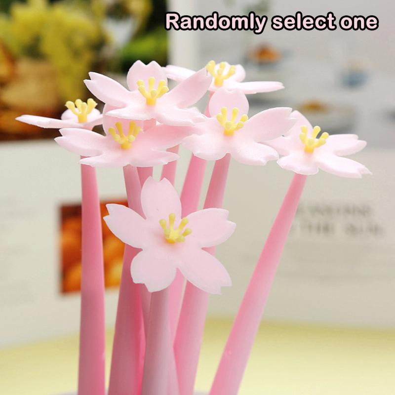 1Pcs/Lote Bolígrafos de Gel de Flores Decoloradas Rosa Tulipán 0.5Mm Tinta de Gel Negra Escritura Bolígrafo Neutro Papelería para Estudiantes Regalo de San Valentín