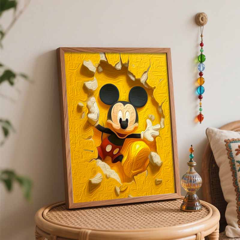 Disney 3D Mickey Wall Paint By Number Kit Drawing Canvas DIY Picture Home Decor Art Gift Sets For Adult Wall Decor Unique Design
