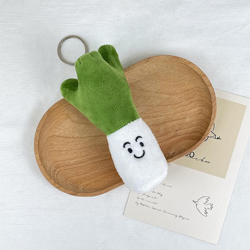 Cartoon Funny Plush Doll Vegetable Keychain Schoolbag Accessories Ginger And Green Onions Chili Toys Key Chain