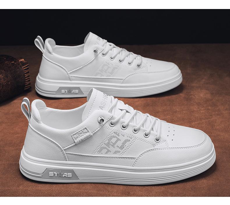 Pantofi sport pentru bărbați la modă 2024, pantofi albi mici, respirabili, versiune coreeană a trendului, cu o pereche de pantofi sport casual cu talpă moale