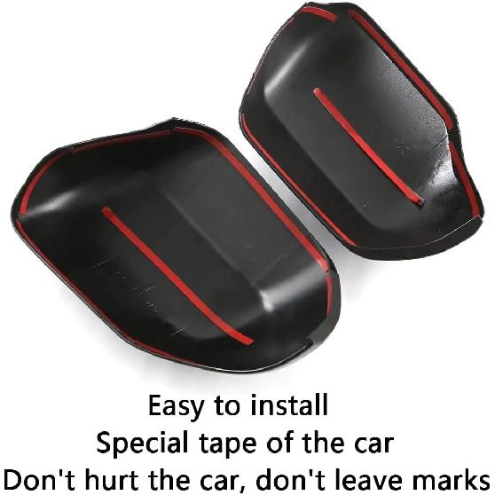 Car Accessories Fit For Toyota Tundra/Sequoia 2025 2024 2023 2022 Exterior Car Door Side Rearview Mirror Cover Trim With Turn Signal (Glossy Black)