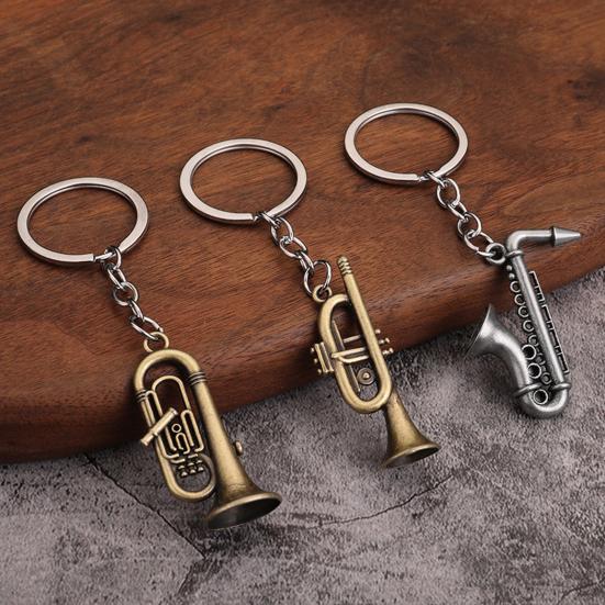 Musician Keychain Pendant Decorative 3D Design Bag Hanging Pendant Miniature Instrument Shape Key Holder Bag