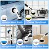 Electric Spin Scrubber Shower Scrubber with Long Handle Shower 3/6/9 Replaceable Cleaning Brush Power Scrubber 2 Speed Modes for Car Bathtub Floor