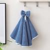 Hanging Absorent Coral Fleece Towel Kitchen Wipe Hand Towel Soft Round Hand Towels Handkerchief Drying Hand Towels