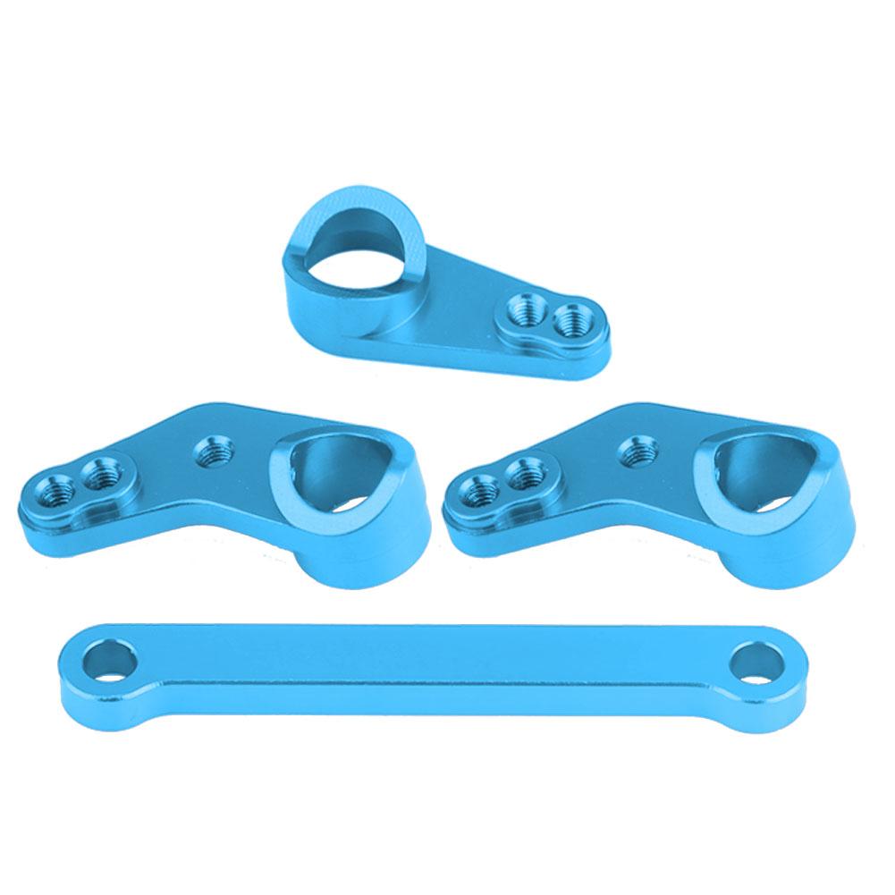 Aluminium Alloy Steering Servo Saver Complete for FS 53633 51805 51806 1 10 Scale RC Car (Blue)