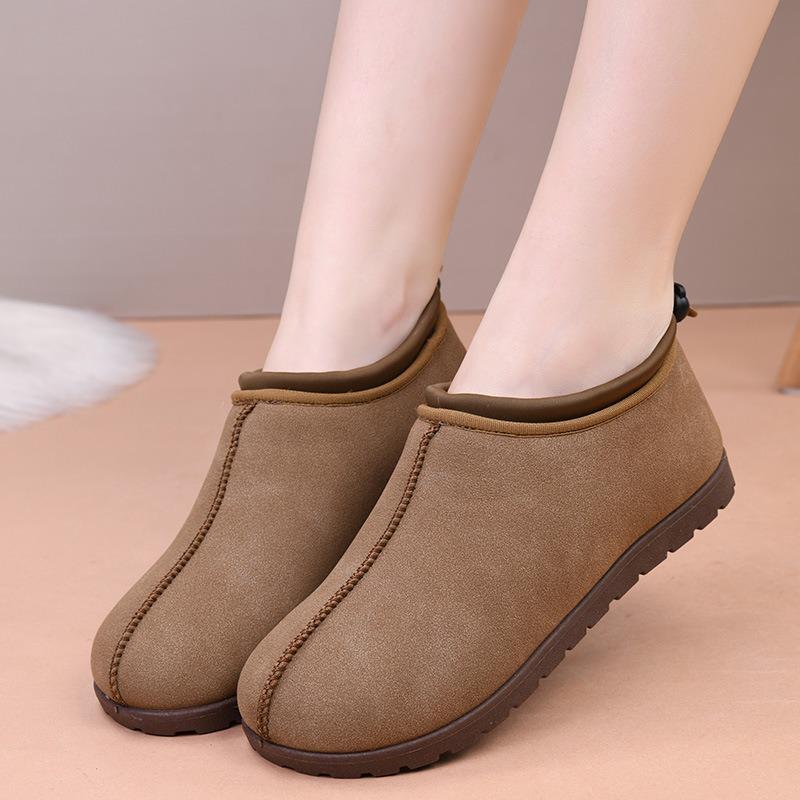 

Новые утепленные зимние ботинки из шерстяного хлопка и женская обувь Ботильоны на толстой подошве 39 кофейный