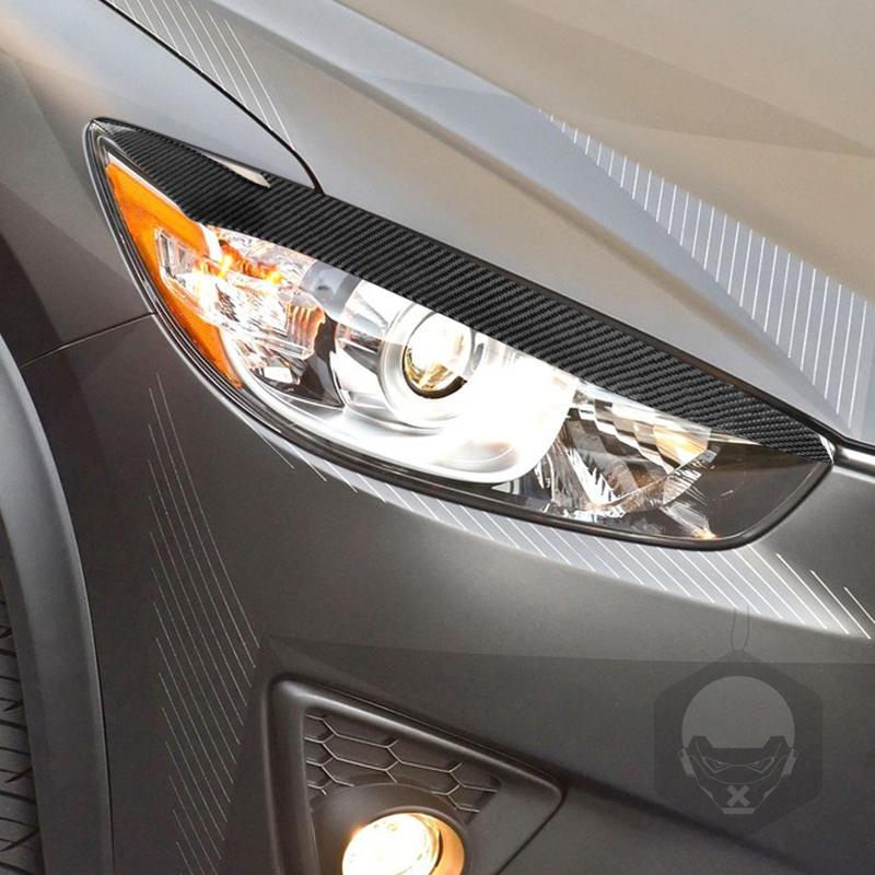 For Mazda CX5 2013-2016 Carbon Fiber Front Headlight Eyelid Eyebrow Cover Decorative Car Decoration Styling Accessories Sticker
