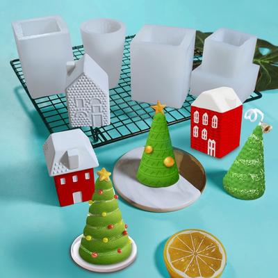 Weihnachten Silikon Form Iglu Mousse Kuchen Schleifen Werkzeug Weihnachten Baum DIY Gips Kerze Backform