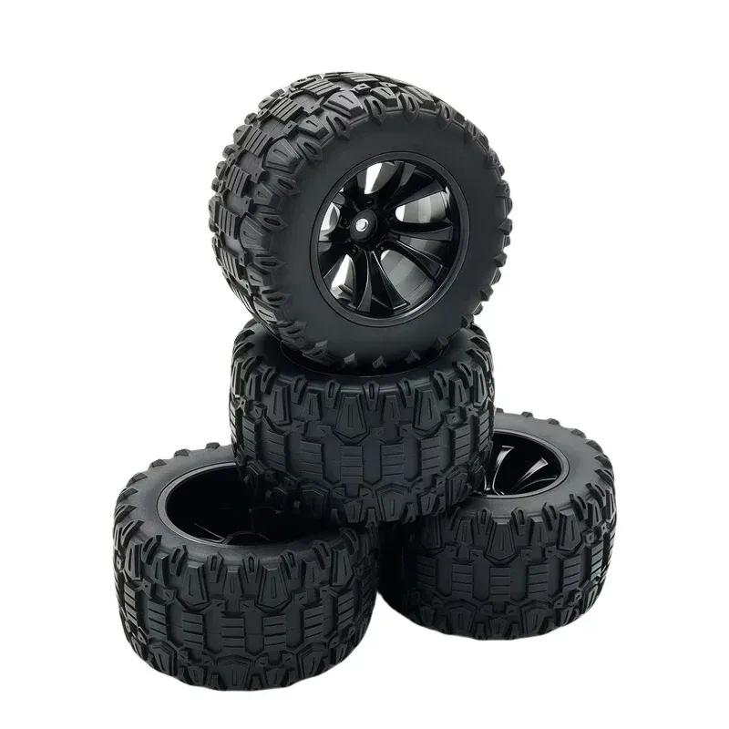 4PCS 88mm 12mm Hex Rubber Tires Wheels for SCY 16101 16102 16103 Pro MJX Hyper Go 14210 16210 1/14 1/16 RC Monster Truck Upgrade