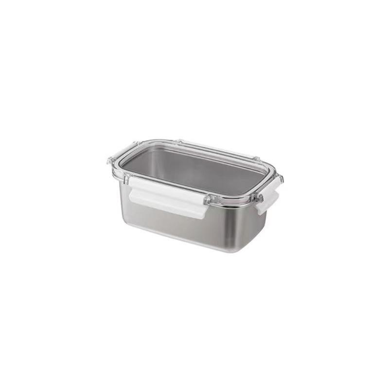 Stainless Steel Rectangular Container for Leftover Stackable Food Storage Bowl with Lid Multipurpose Lunch Holder