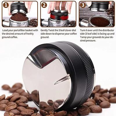 Coffee Tamper 51/53/58/58.35MM 304 Stainless Steel Coffee Distributor Coffee Powder Hammer Convex Base Coffee Accessories