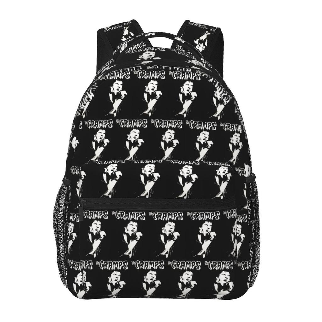 80S The Cramps Band Bad Music For Bad People Student Backpack School Bag Hiking Daypack for Boys Girls Bookbag Shoulder Bags