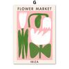 Nordic Abstract Flower Market Leaf Illustration Wall Art Posters and Prints Canvas Painting Wall Pictures for Living Room Decor