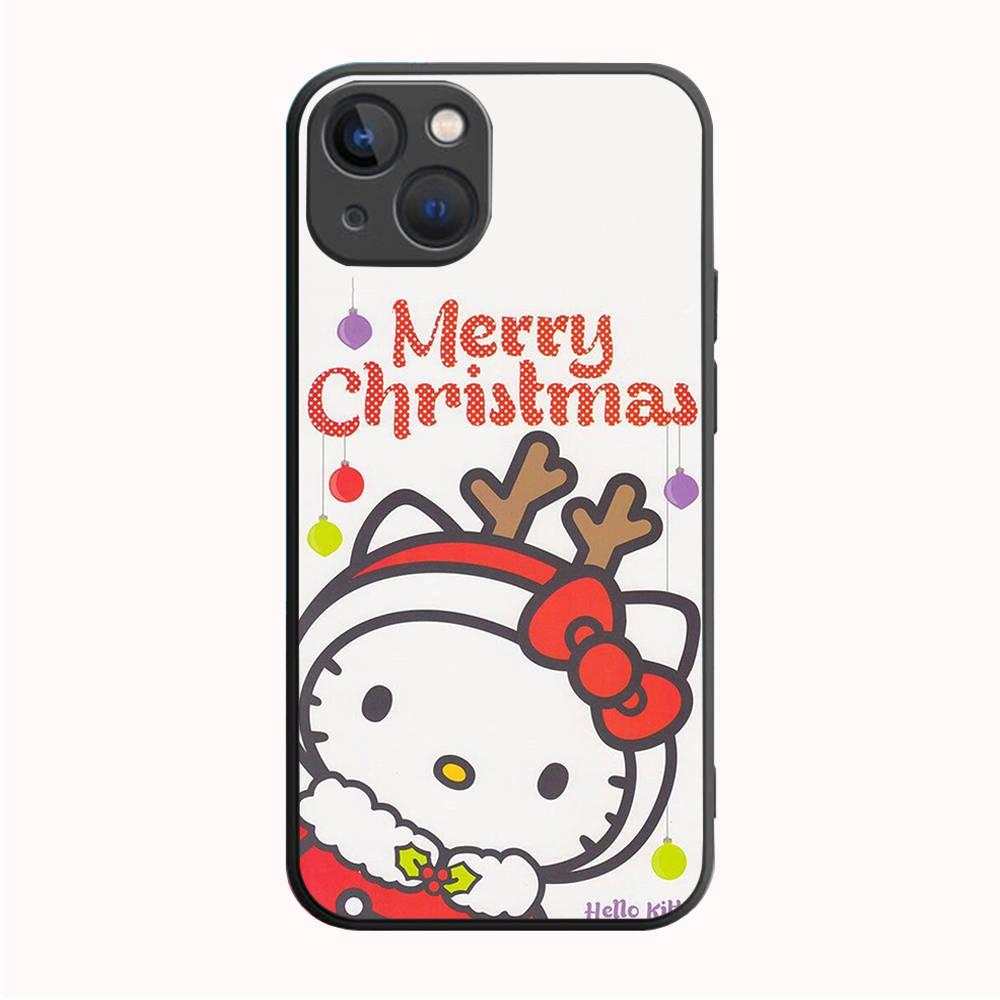 

B-61 рождественский hello kitty черный чехол для Samsung S24 S23 S22 S21 S20 FE S10 Lite Ultra S7 S8 S9 Plus A05S A11 A12 A13 A15 A22 A24 A25 A32 A52 A71 5G Samsung A15 эбеновый