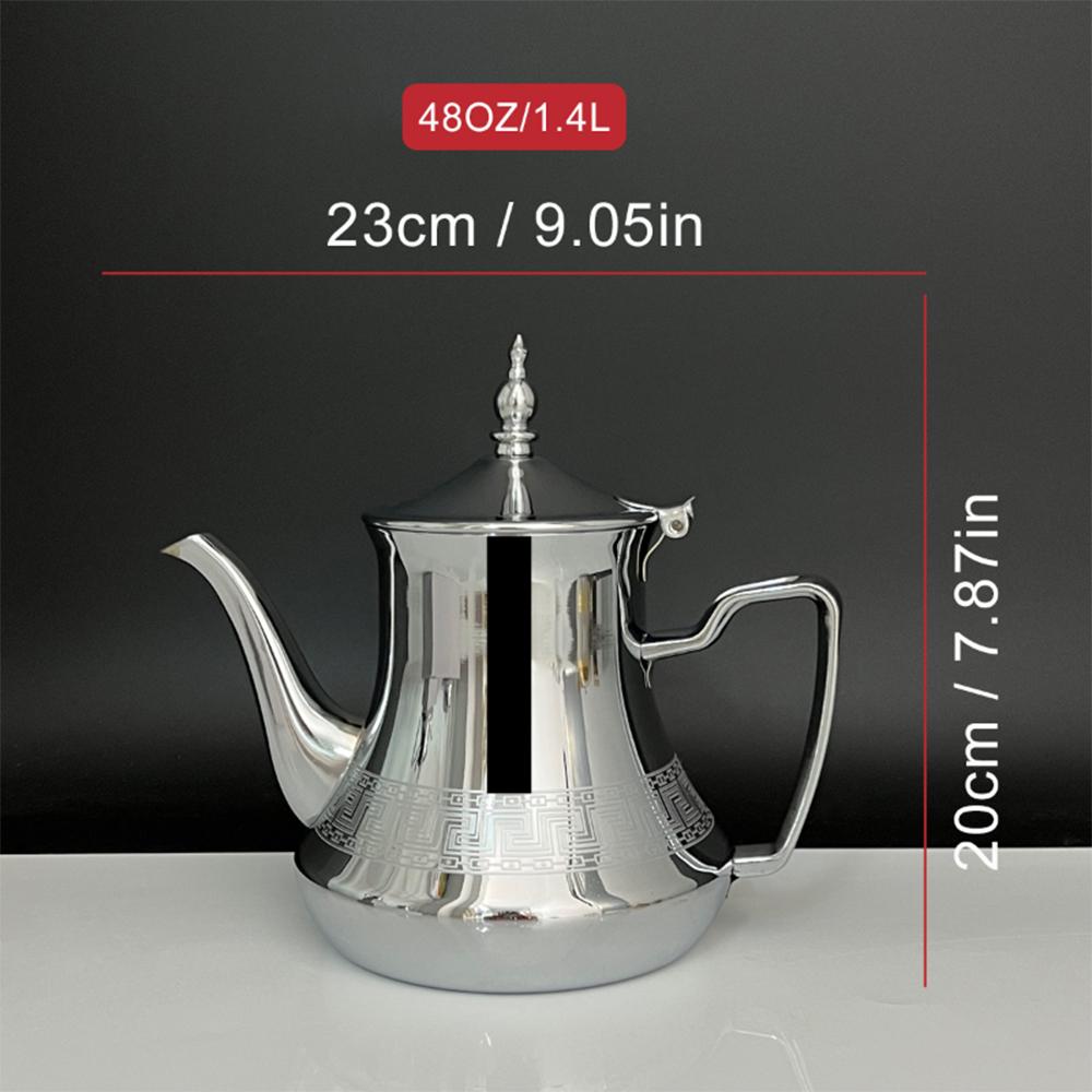 Arabic Style Stainless Steel Teapot, Moroccan Mint Tea Pot, Induction Cooker Gas Boiling Water kettle,Restaurant Home Tea Kettle