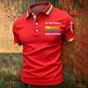 Men's Casual Polo Shirt Short Sleeve Gradient Print Classic Fit Button Down Collar Soft Breathable Fabric Top