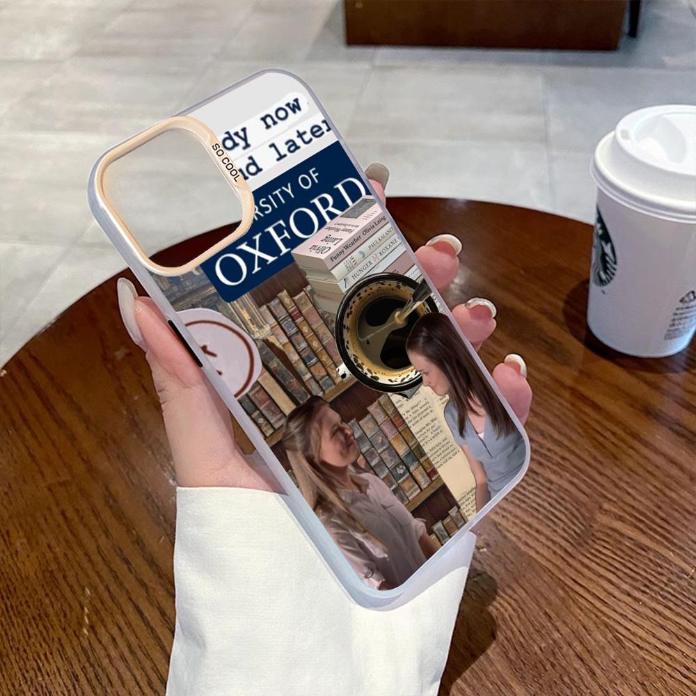 

Oxford University pattern design Phone Case Gradient IMD Colorful Silver Suitable case for iPhone17 16 15 14 13 12 Pro Max iPhone 15 Plus