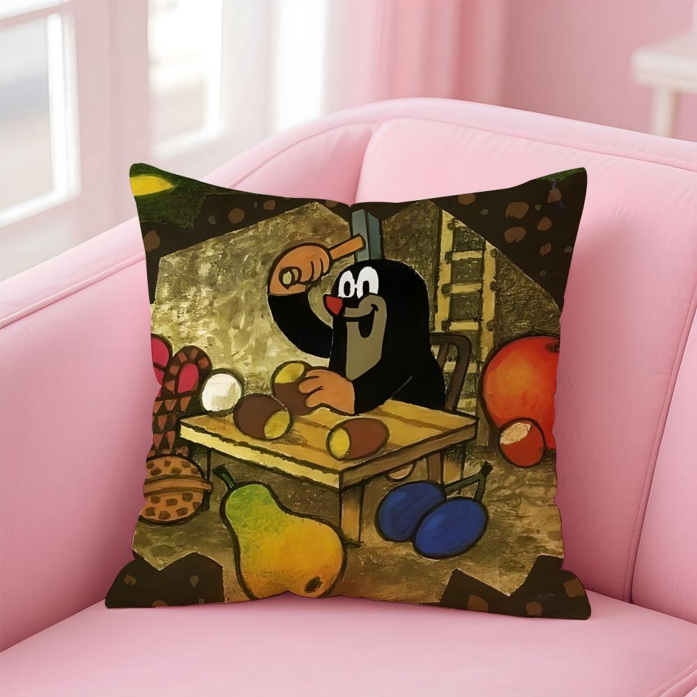 T-The Little MoleS Cushion Cover Home & Car Multi-Scene Pillow Cover - Reversible, Soft & Durable for Daily Use