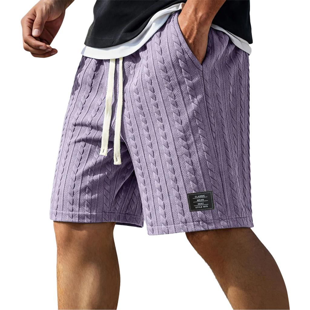 Men's Summer Drawstring Shorts, Men's Casual Straight-Leg Beach Pants