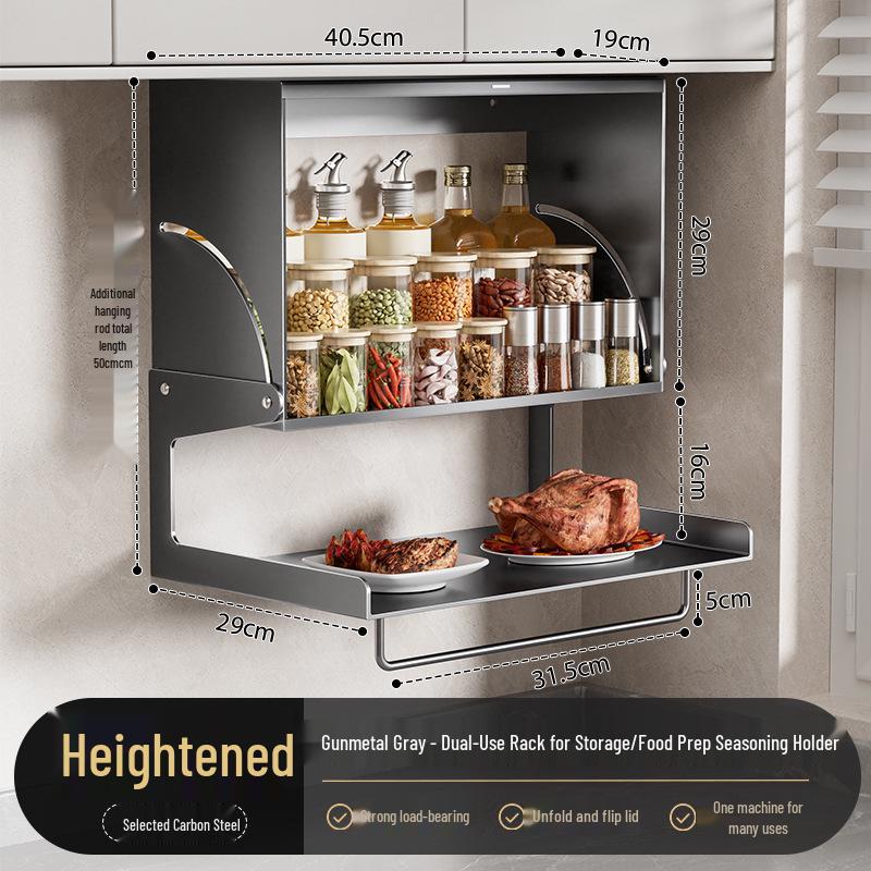 Punch-Free Wall-Mount Kitchen Seasoning and Storage Rack