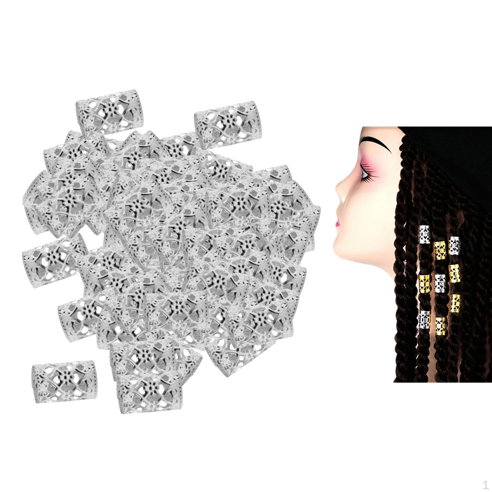 100 Pieces Rings Hair Decorations, Aluminum Sliver