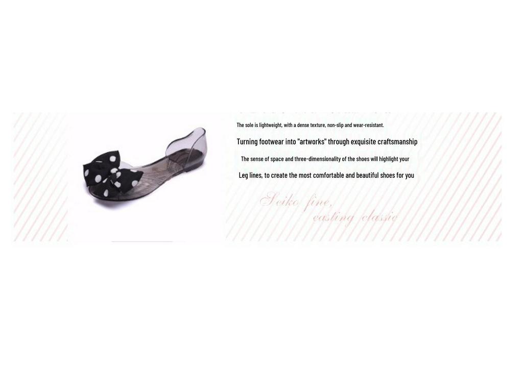 Damen Pünktchen Schleife Flache Jelly Slip-On Sandalen