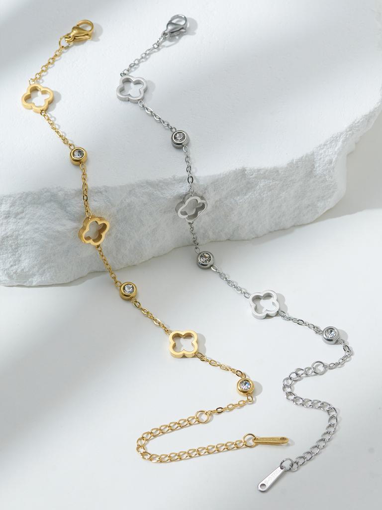 1 Piece Elegant Niche Luxury Triple Flower Bracelet Suitable for Daily Wear Gift for Friends Holiday Gift Women's Zircon