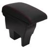 Car Armrest Box Black Central Console Arm Rest Storage Box Red Stitch with USB Interface Replacement for Suzuki VITARA