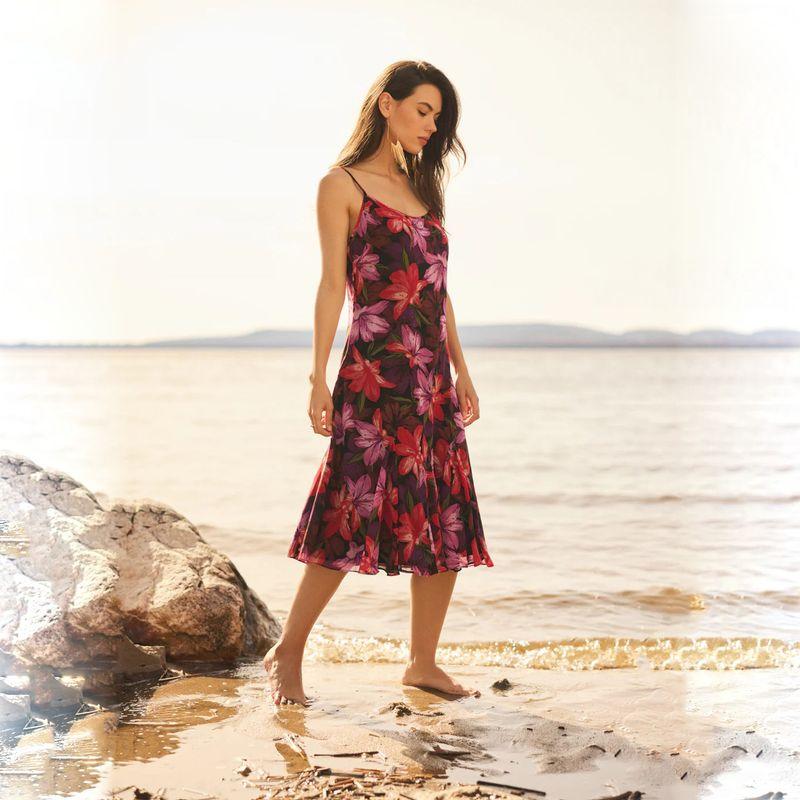 Printed Chiffon Sling Dress
