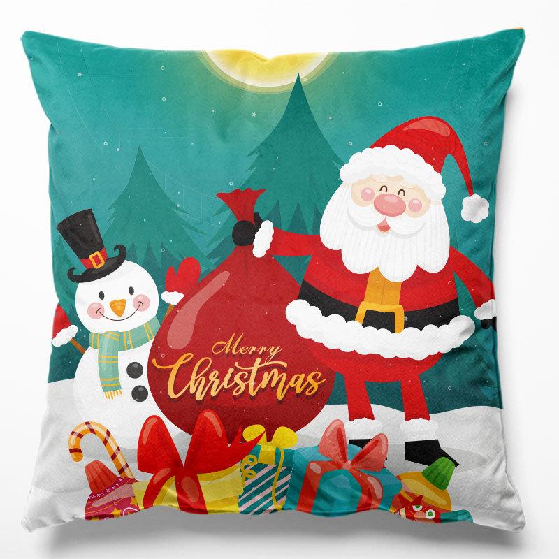 New Christmas Pillow Cover Holiday Home Decoration Cushion Sofa Amazon Santa Claus Pillow Cover