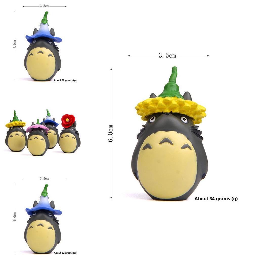 My Neighbor Totoro Cartoon Resin Art Piece With Flower Design For Celebration And Collectors Display