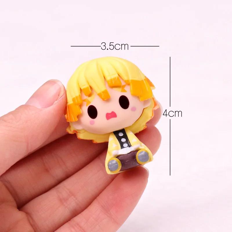 Demon Slayer Tanjiro Figure Ctue Nezuko Statue Anime Kimetsu No Yaiba Inosuke Zenitsu Figurine House Decoration Desk Accessories