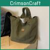 Stylish Unisex Retro Canvas Tote Bag Large Capacity Chic Shoulder Bag For School Or Commute