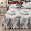Milk Velvet Printed Bed Skirt, Thick And Warm Mattress Cover, Bedroom Trim, High Weight Fabric