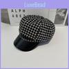 Retro Plaid Style Octagonal Cap With Wide Brim For Casual And Fashion Street